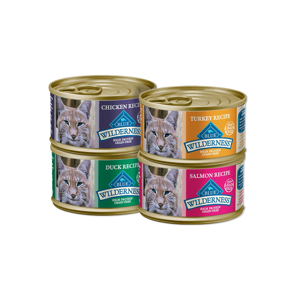 Blue Buffalo Wilderness variety pack 24-count with six cans per flavor for convenient meals