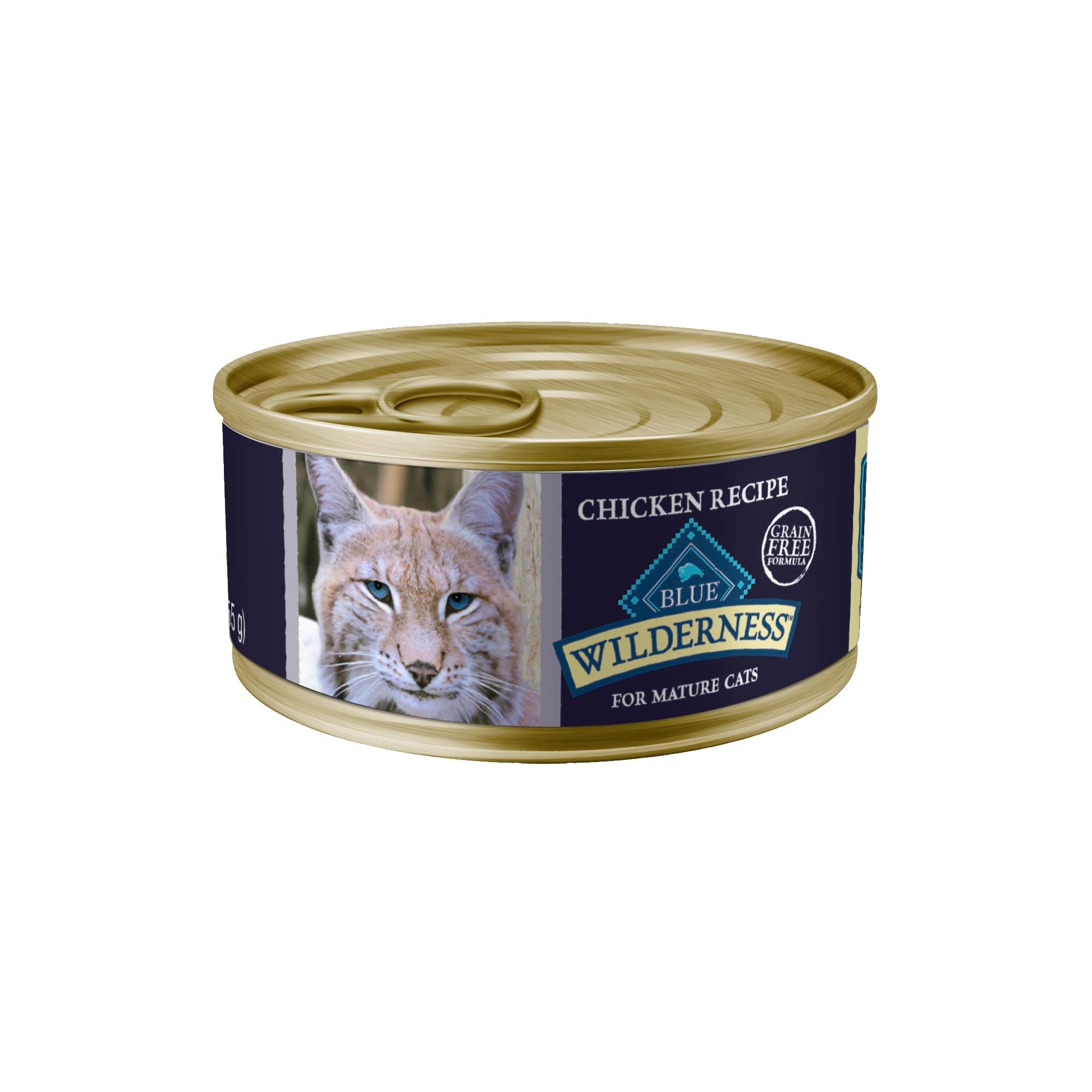 Blue Buffalo Wilderness real-chicken-first image highlights protein for an active cat.