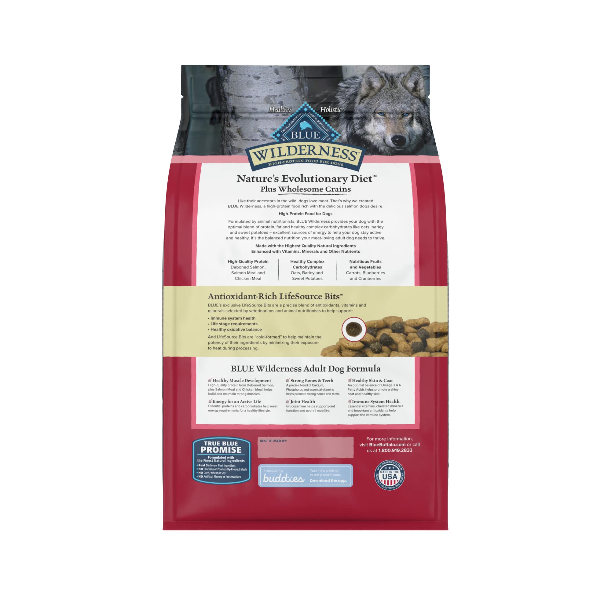Blue Buffalo Wilderness wholesome grains bowl highlights energy-supporting complex carbohydrates