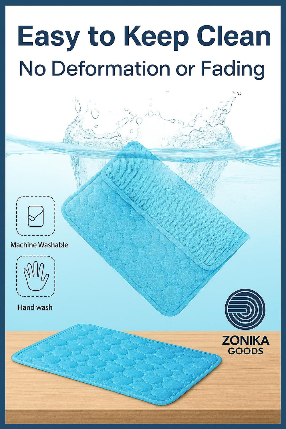 Blue Cooling Mat & Sleeping Pad water absorption keeps surfaces dry during use