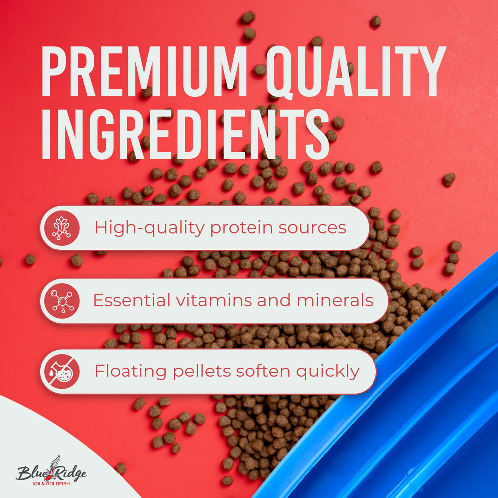 Blue Ridge Spirulina color enhancer pellets boosting koi hue