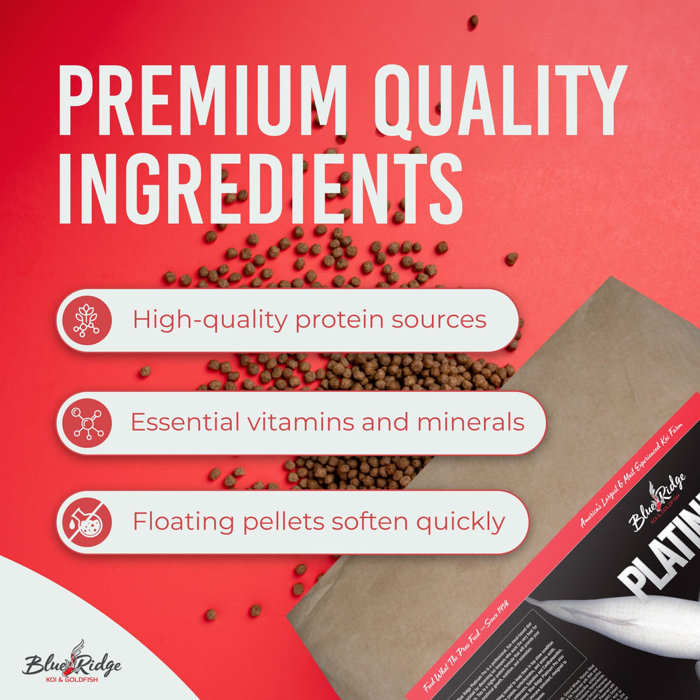Blue Ridge Koi Food color-enhancer pellets boost pigment naturally