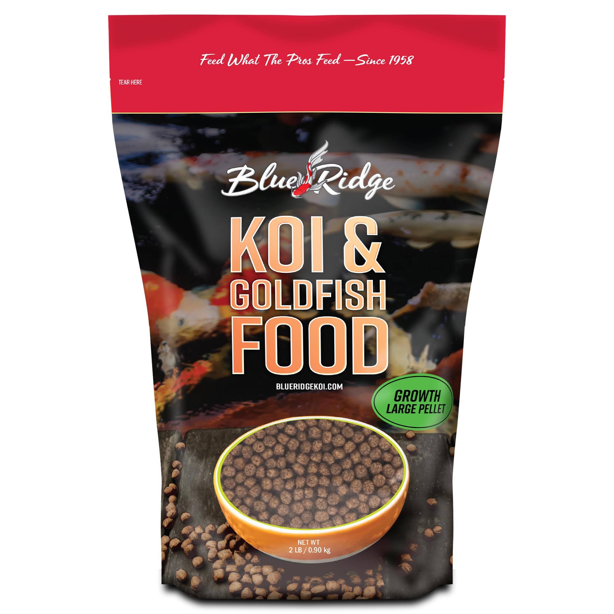 Blue Ridge Koi Food 2lb floating pellets ideal for surface feeding