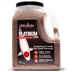 Blue Ridge Koi Food 4.5lb bag with pellets for balanced nutrition and easy feeding.