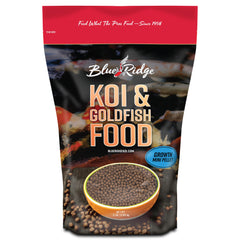 Blue Ridge Koi Food floating pellets for easy digestion in koi and goldfish