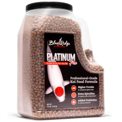 Blue Ridge Koi Food floating pellets illustrate easy-digesting, surface-feeding pond nutrition.