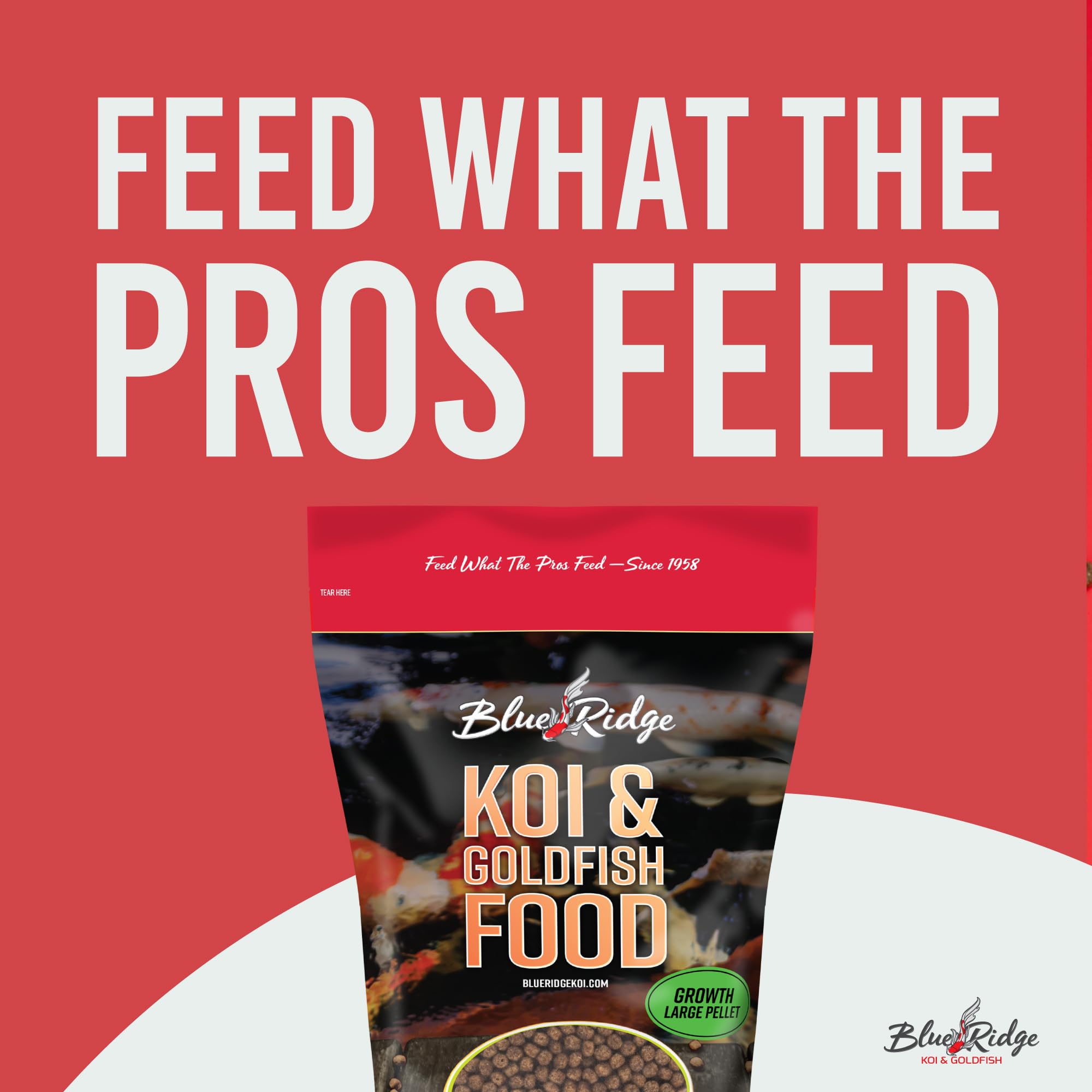 Blue Ridge Koi Growth Formula pellets for larger koi