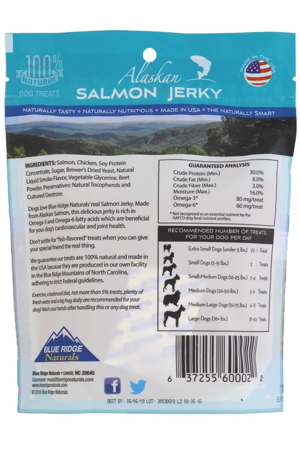 Blue Ridge Naturals real Alaskan salmon close-up highlighting premium protein