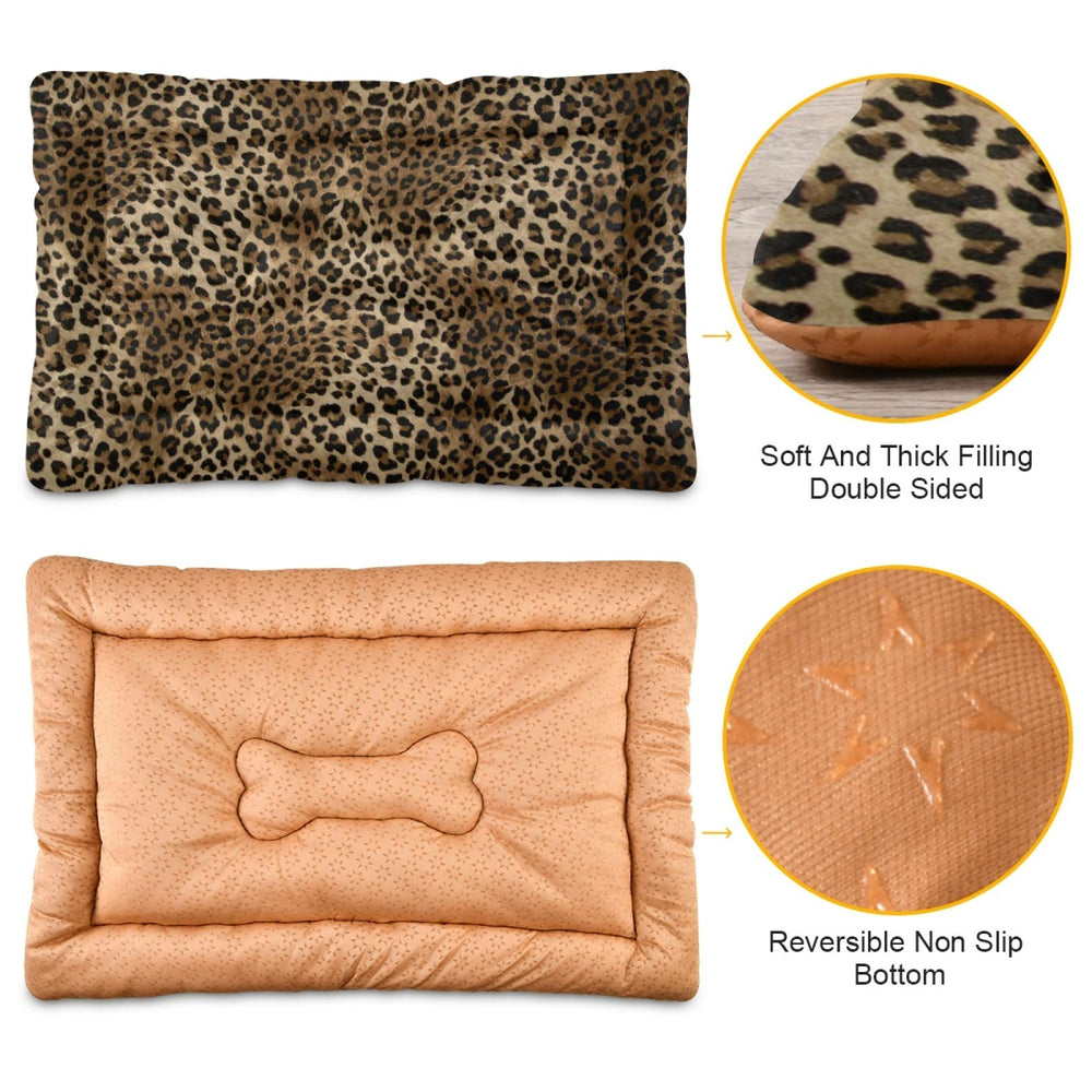 Blueangle Vintage Leopard Bed soft-plush-surface comforts during nap.