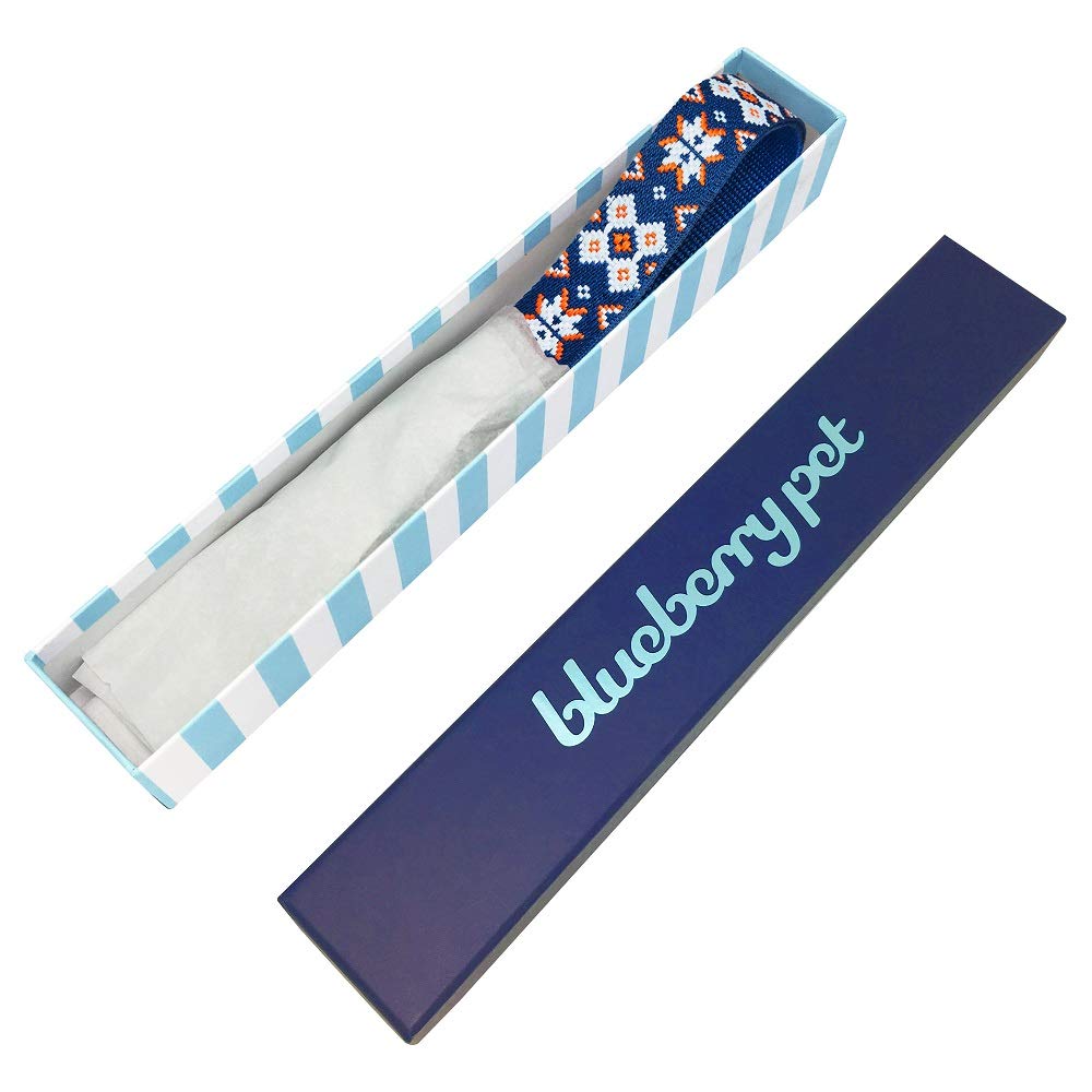 Blueberry Pet brass-coated buckle provides secure closure with a premium look