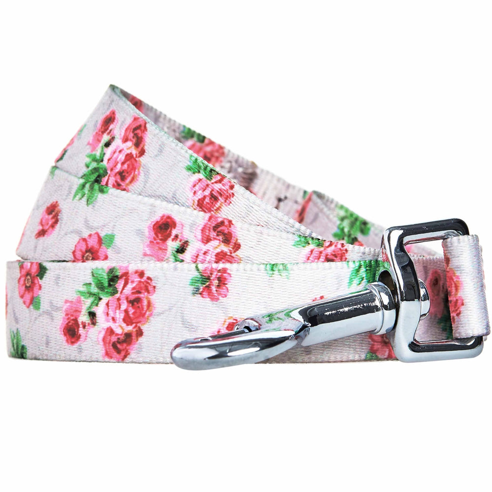 Blueberry Pet Cherry Garden Dog Leash close-up pattern, floral design for stylish daily walks.
