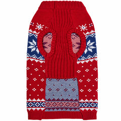 Blueberry Pet Christmas snowflake dog sweater wear-on-pup captures snug fit and festive style.