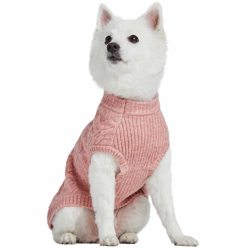 Blueberry Pet Classic Fuzzy Knit Dog Sweater soft yarn delivers plush warmth without bulk.
