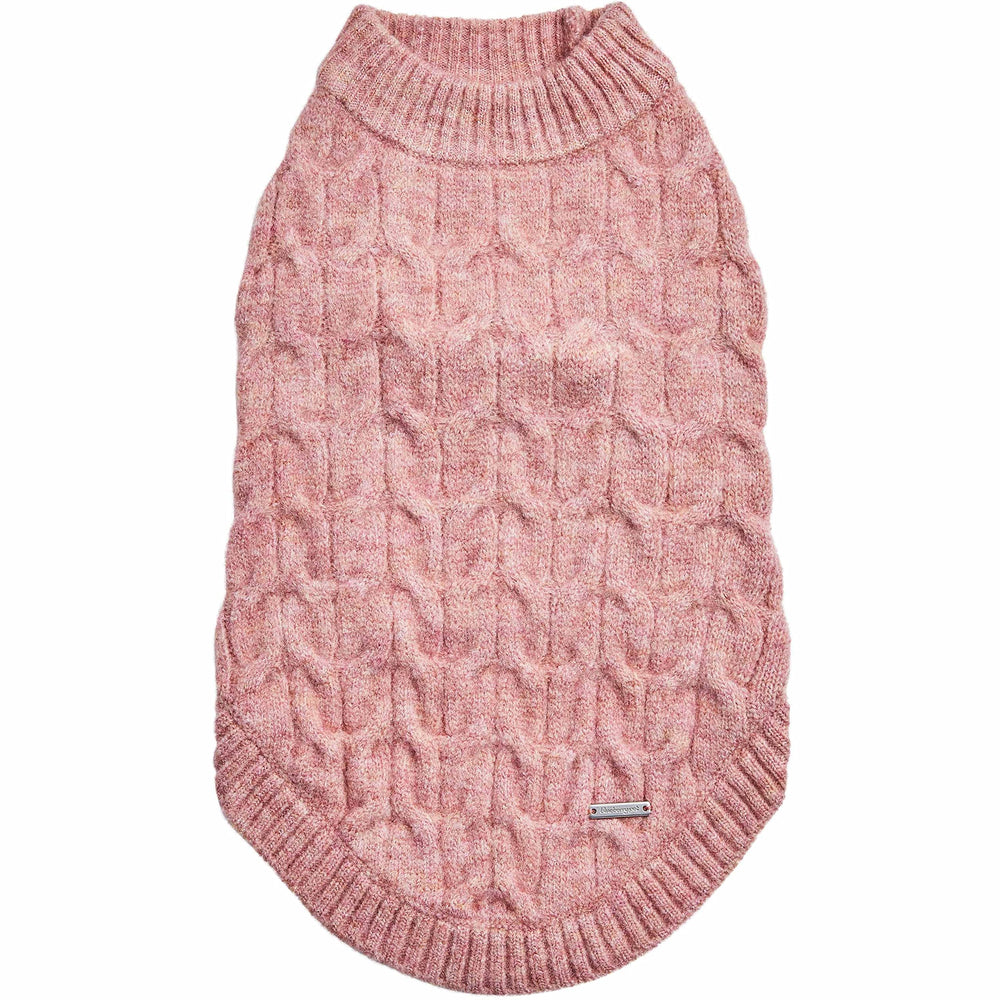 Blueberry Pet Classic Knit Dog Sweater rainbow pink front view provides cozy warmth for chilly days.