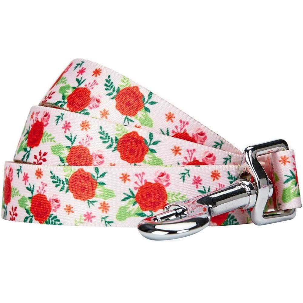 Blueberry Pet Essentials spring scent garden floral dog leash in baby pink for strolls.