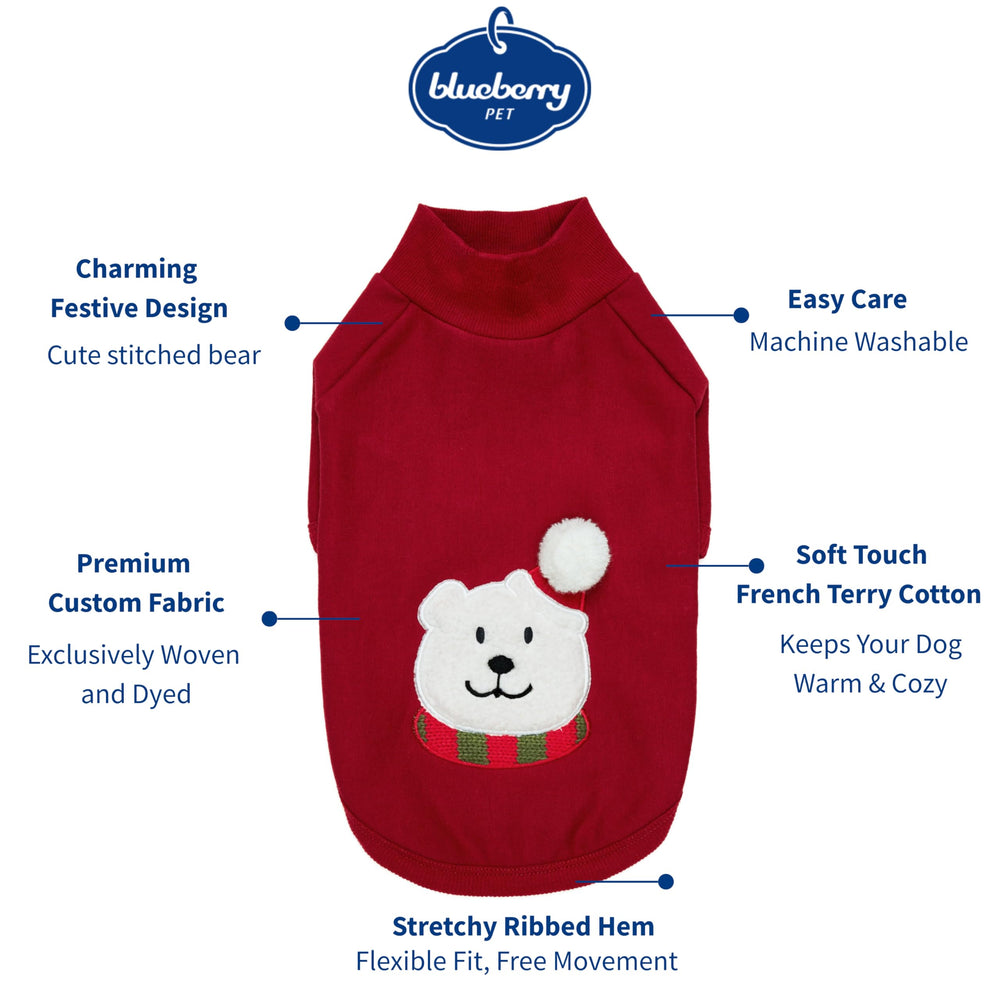 Blueberry Pet soft knit fabric closeup shows comfortable stretch for movement.