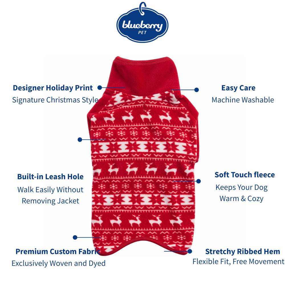 Blueberry Pet Ugly Christmas Reindeer Snowflake Sweater side profile warmth
