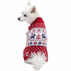 Blueberry Pet Ugly Christmas Reindeer Sweater pattern detail highlighting festive knit