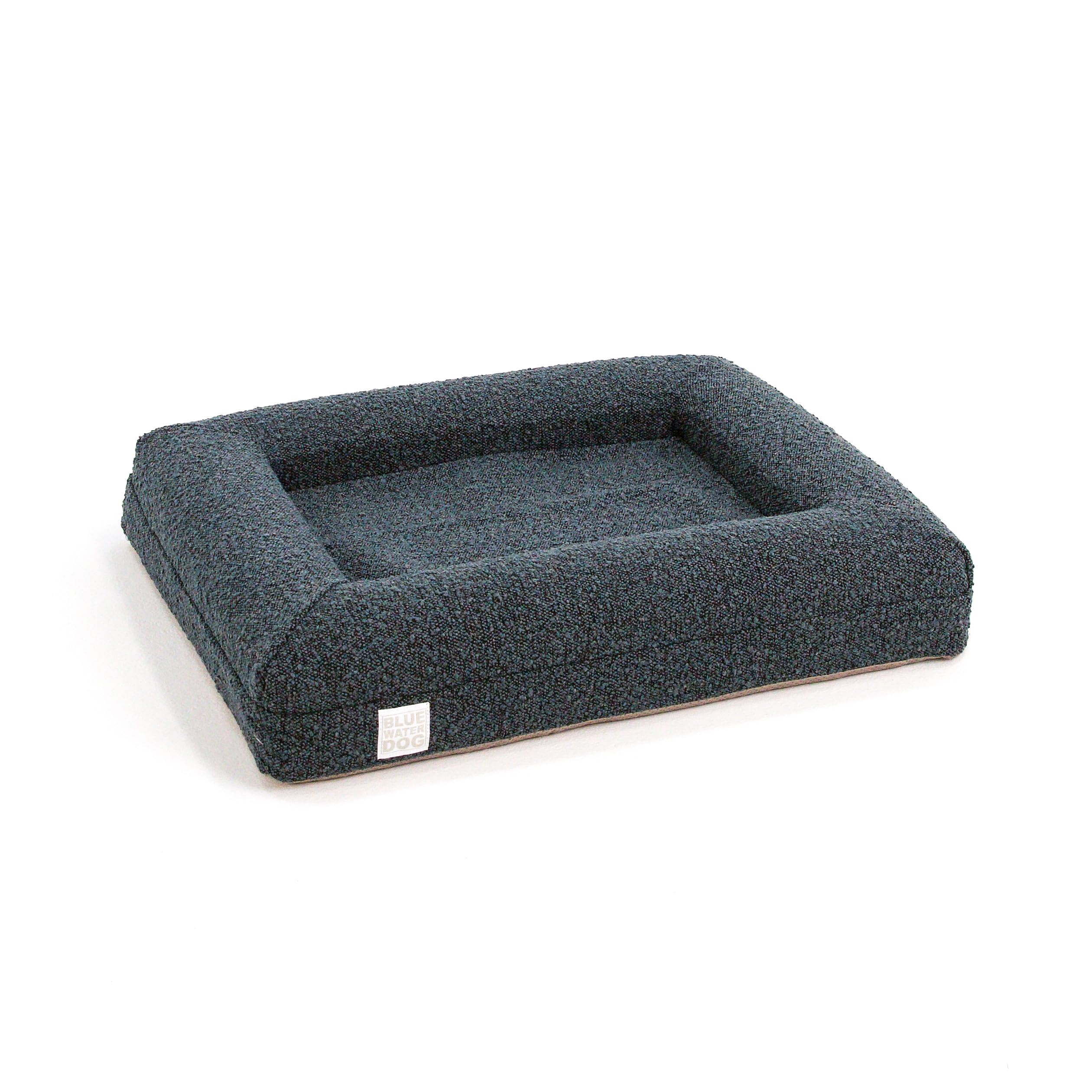 Bluewater Dog ocean blue fabric adds calm, room-friendly color