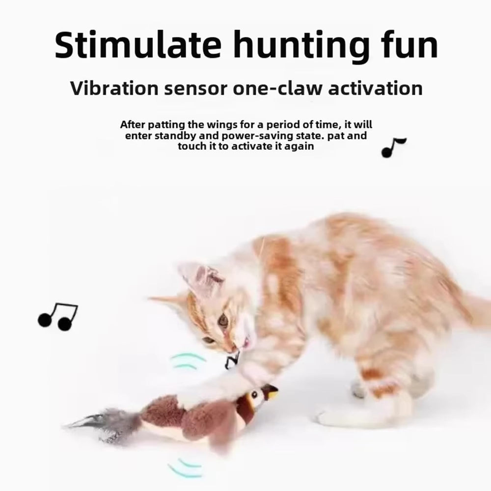 blueypet bird toy flapping wings closeup encourages chasing and real-time interaction.