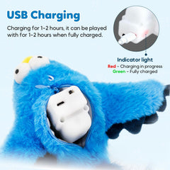 Blueypet vibration-sensing bird cat toy mimics natural movements for engaging, repeated play