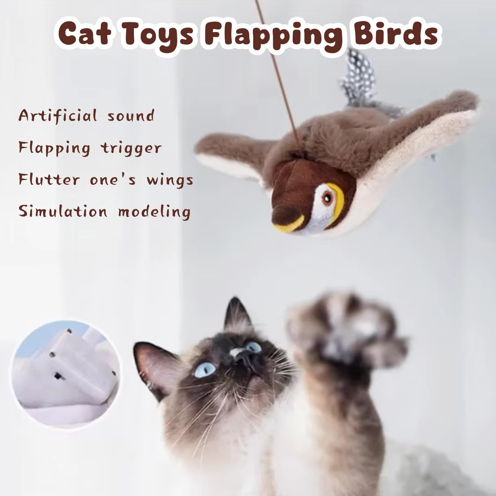 blueypet vibration-sensing bird toy in action matches instinctive stalking and pouncing.