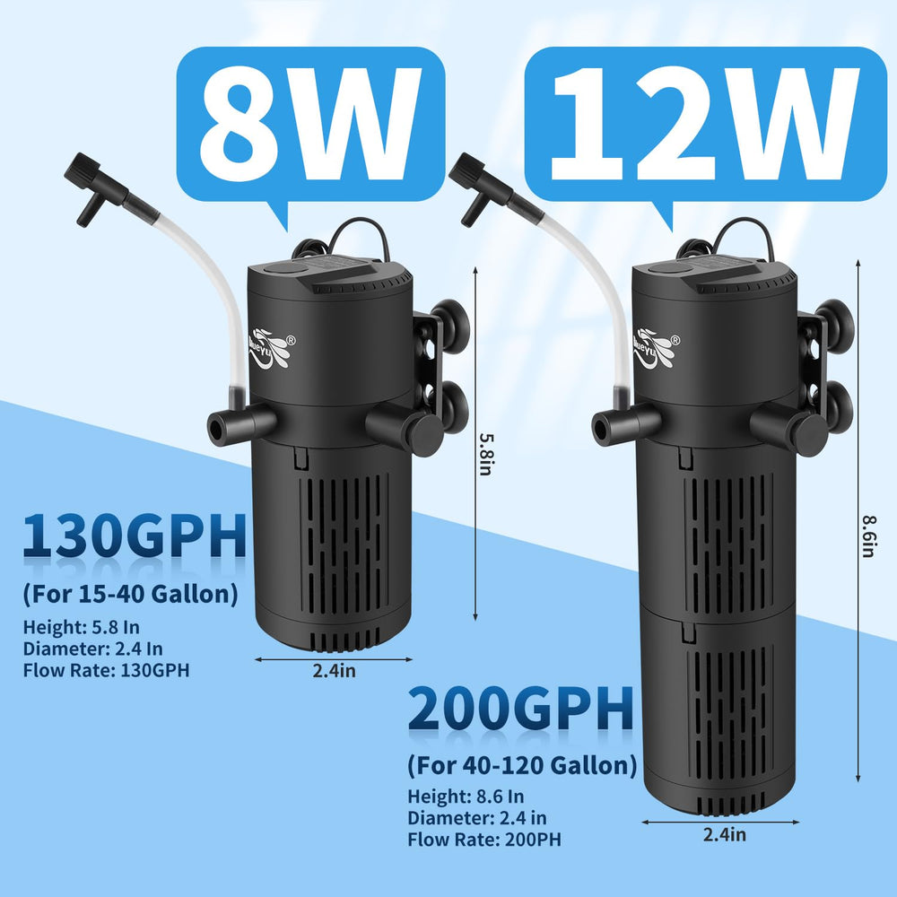 BlueYu Aquarium Filter adjustable air-flow knob allows customized oxygen delivery.