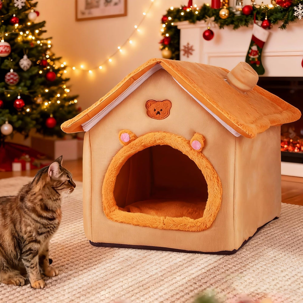 BluGun cat house orange nests in bedrooms or living rooms for comfort.