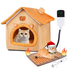 BluGun heating inside cat house full setup offers warm, contained comfort for pets