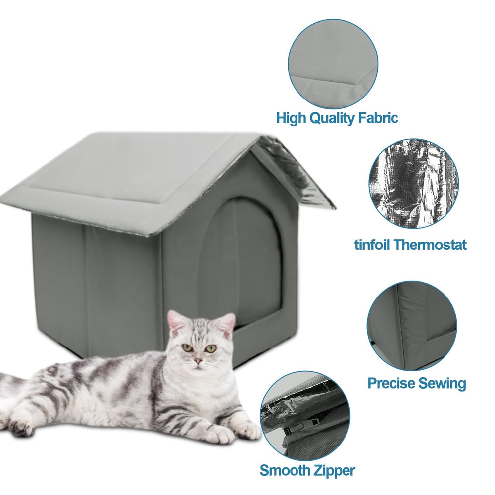 BluGun cat house placed in living room or bedroom for convenient retreat.