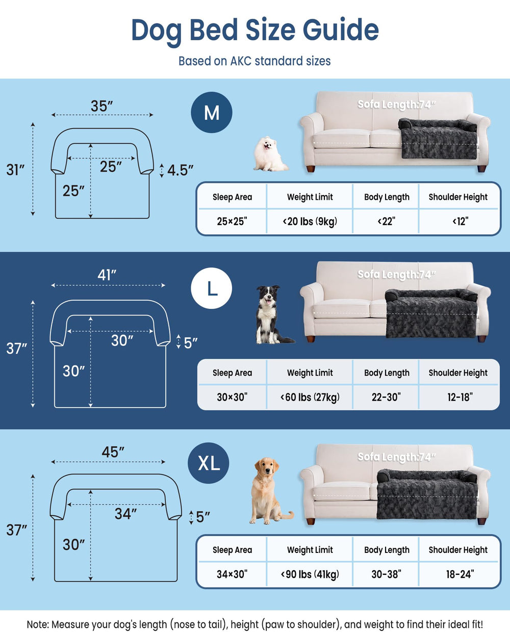 blunique calming dog bed right view featuring non-slip base for stable rest