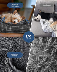 blunique calming dog bed removable cover close-up highlighting easy washing