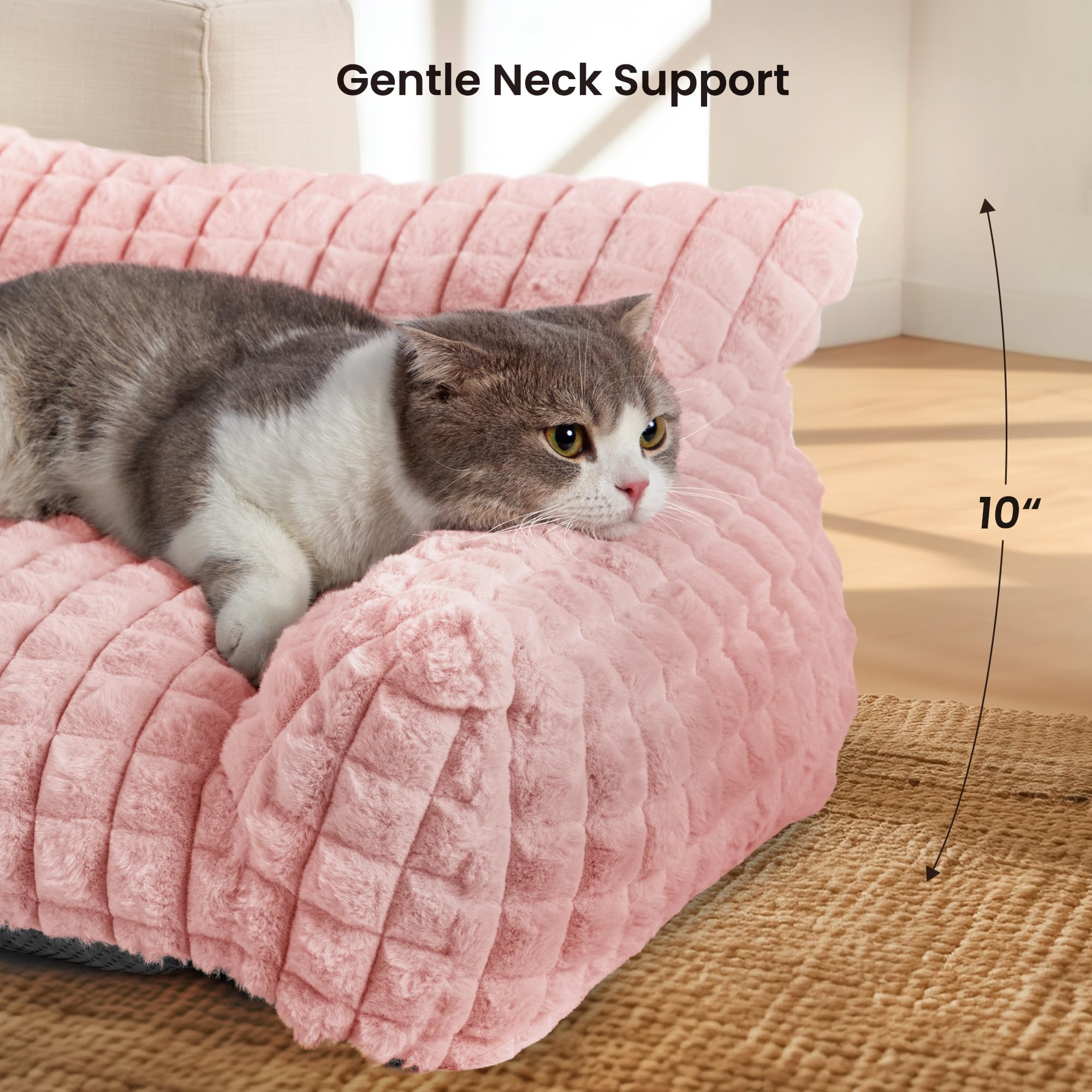 blunique cat bed 3d-diamond-pattern stylish plush fur