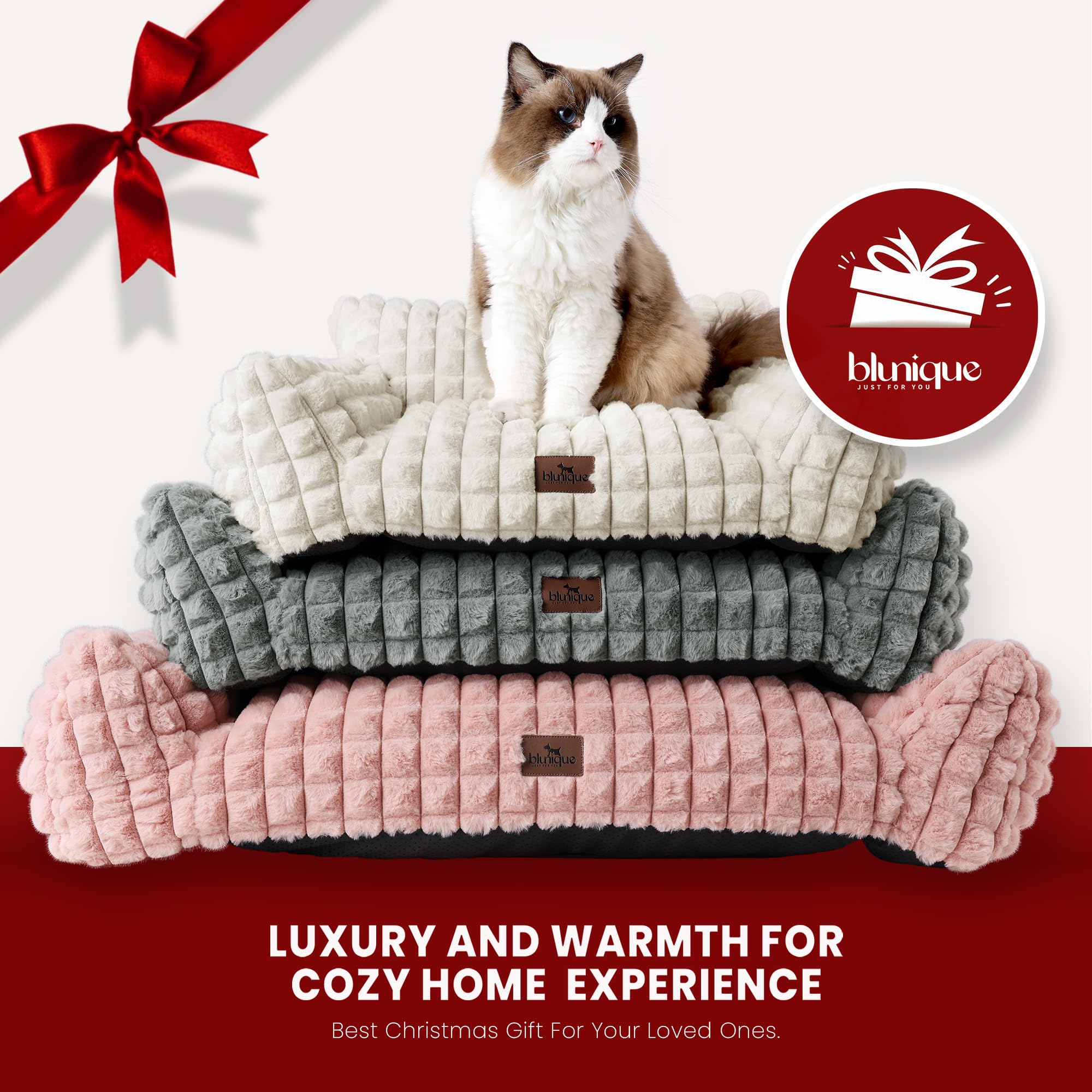 blunique cat bed 3d diamond pattern adds stylish texture to any room.