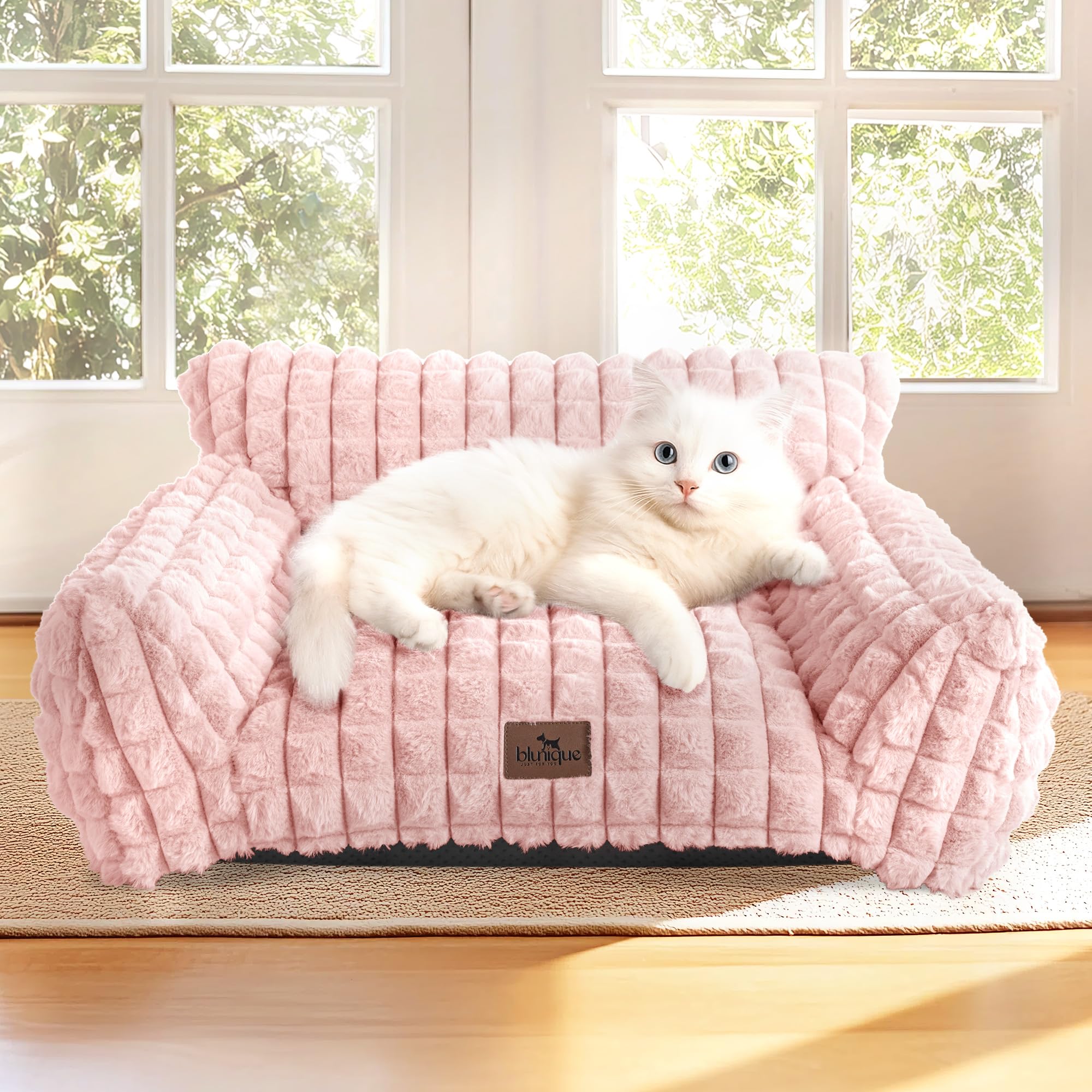 blunique cat bed fluffy-pet-sofa cozy corner for small pets
