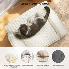 blunique cat bed non-slip bottom helps secure on wooden or tiled floors.