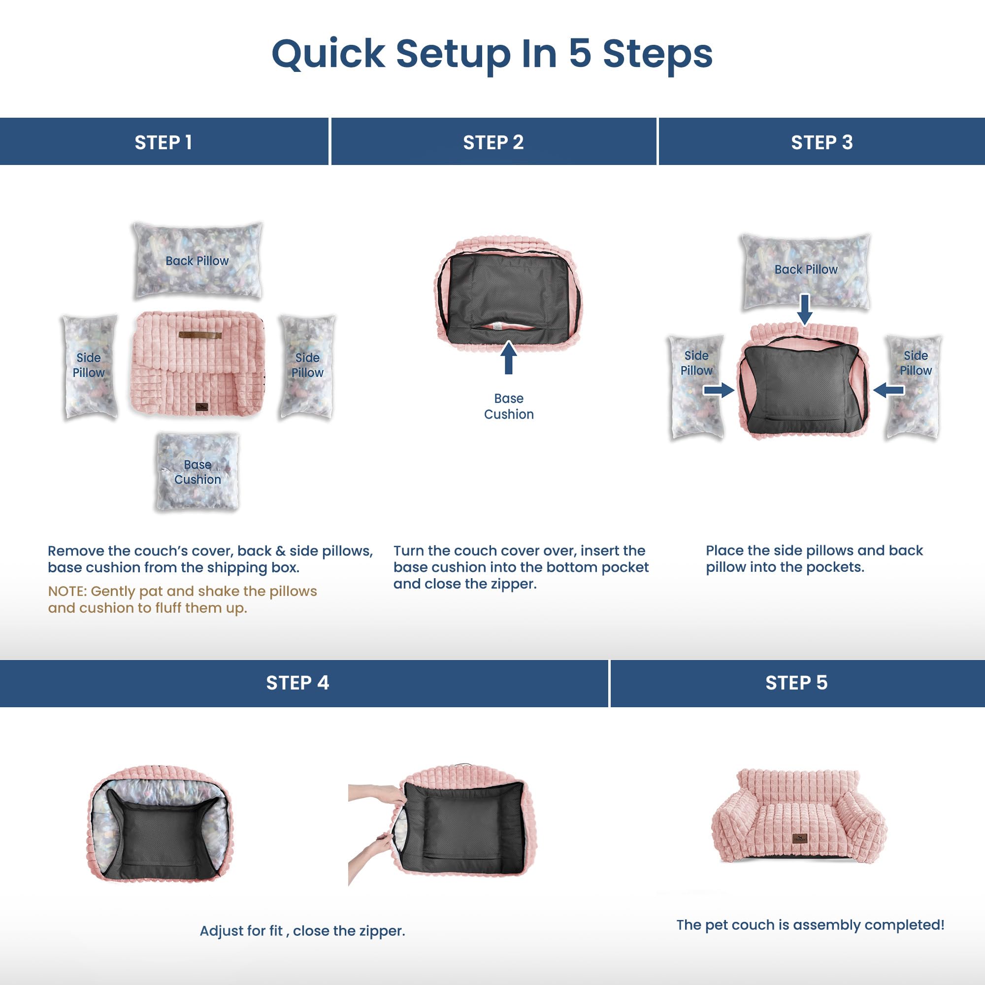 blunique cat bed premium-mixed-filling balanced support and softness