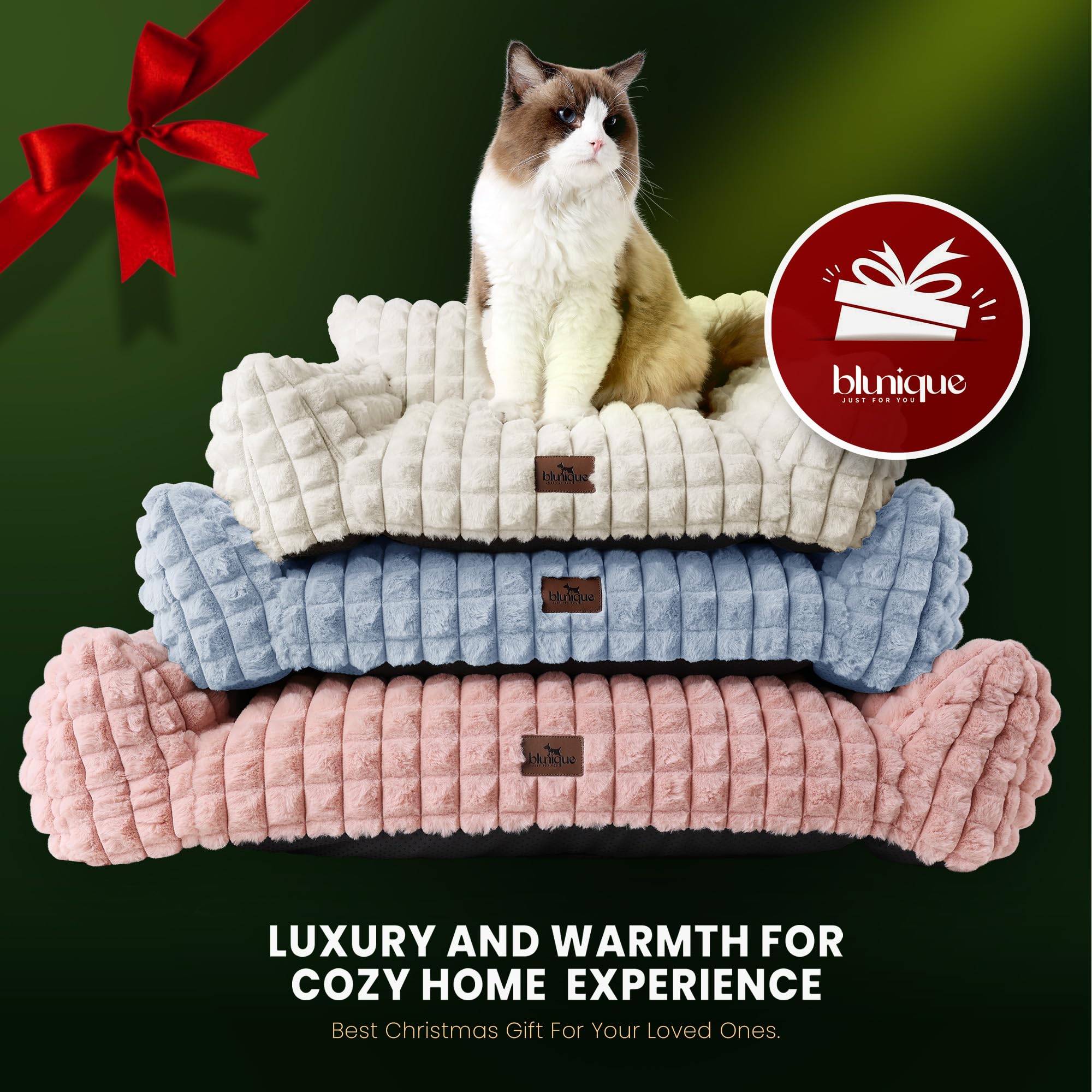 blunique cat bed soft-texture-pink blends with home decor