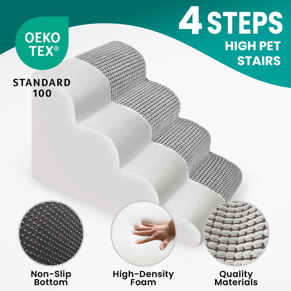 blunique dog stairs non-slip-base with rubber dots enhances traction during climbs.