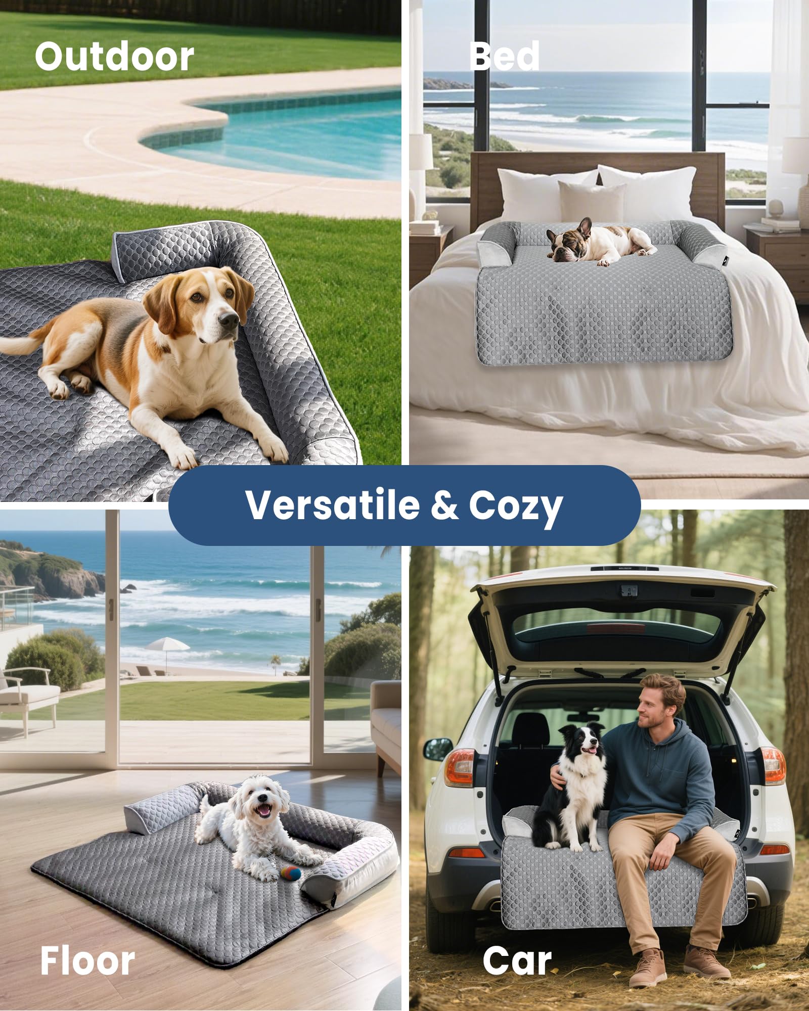 blunique durable stitching resists fraying for long-lasting dog couch bed use