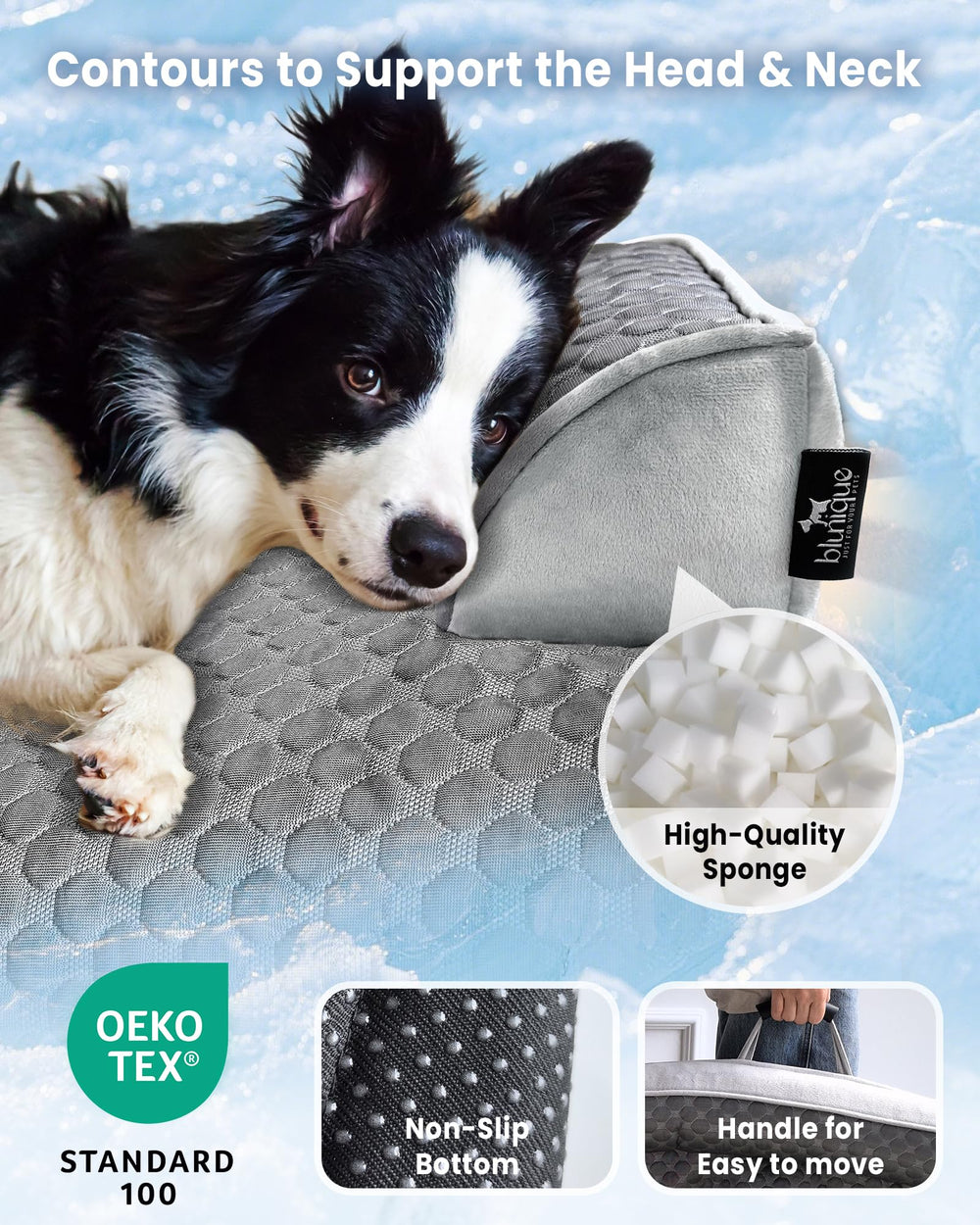 blunique removable c-shaped neck pillow supports head and neck during lounge sessions