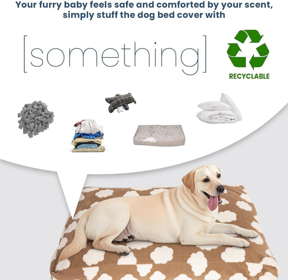 BLVOTKRO faux fur dog bed cover gray removable washable design for easy cleaning