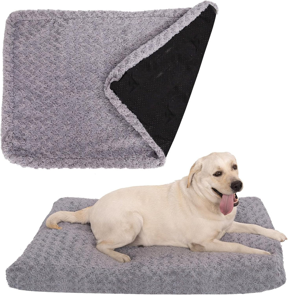 BLVOTKRO faux fur dog bed cover gray rose velvet shows luxurious comfort for pets
