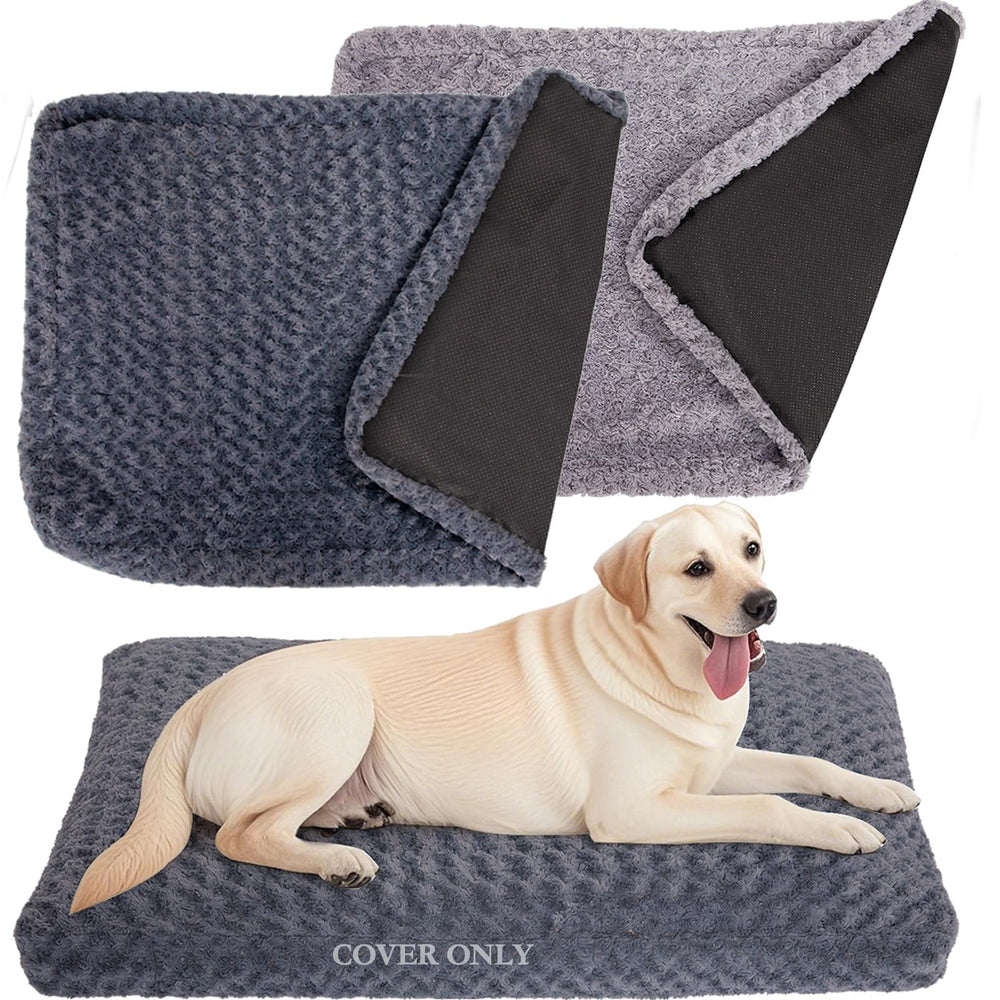 BLVOTKRO Rose Velvet dog bed cover close-up shows ultra-soft mink fleece