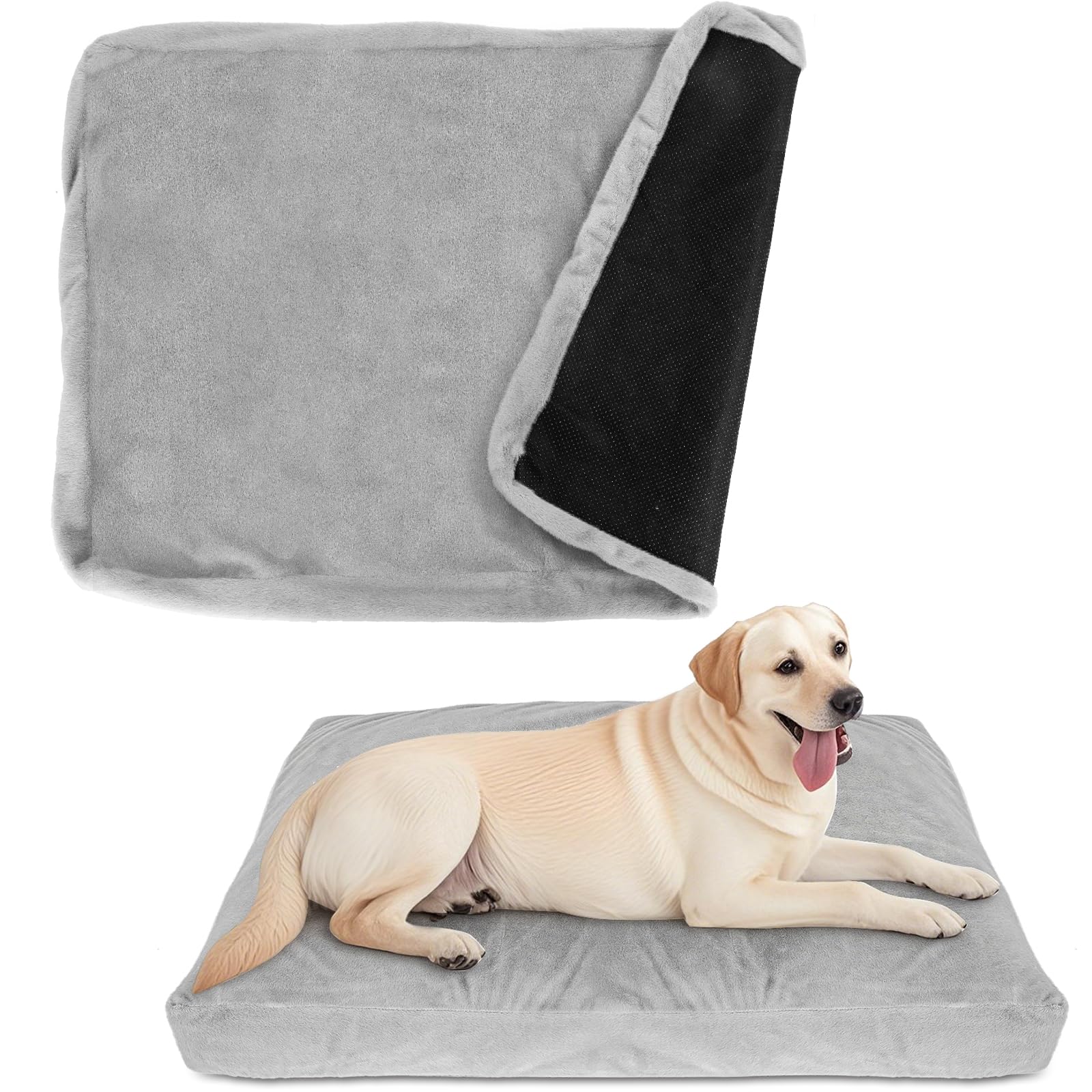 BLVOTKRO faux fur dog bed cover rose-velvet-gray offers luxurious comfort.