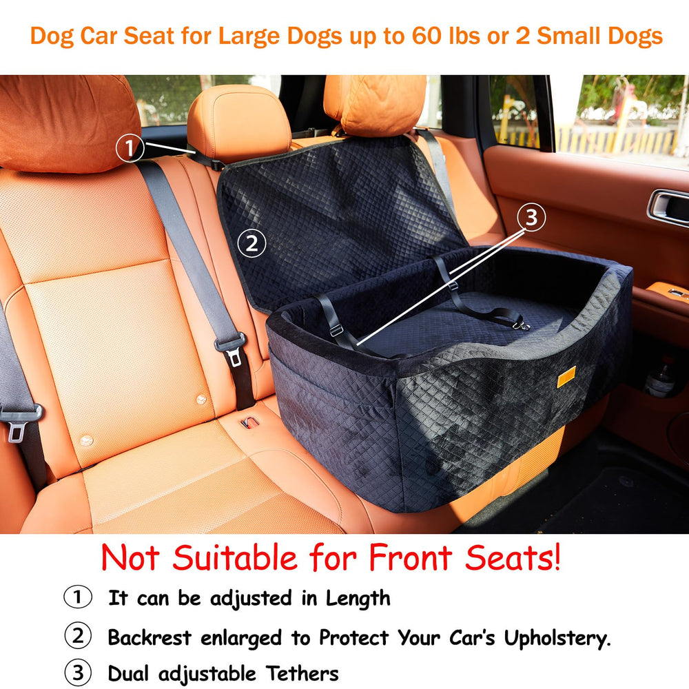 BLVRYVIO memory foam dog seat delivers plush support during car rides and naps