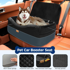 BLVRYVIO booster seat includes triple safety belts for enhanced security during drives