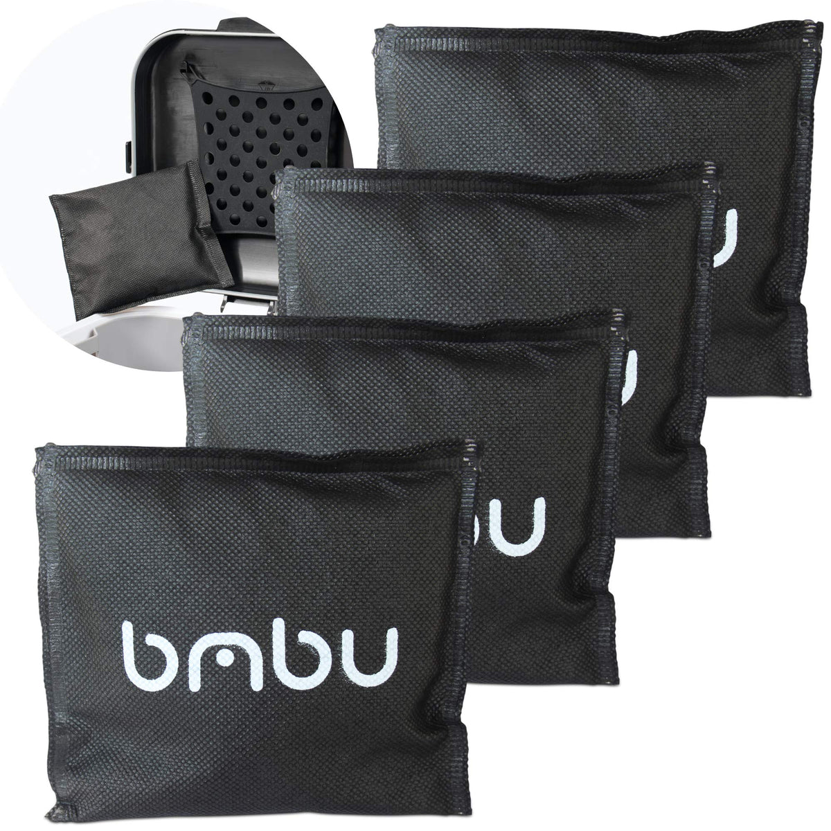 BMBU bamboo charcoal deodorizer bags 4-pack closeup for odor control