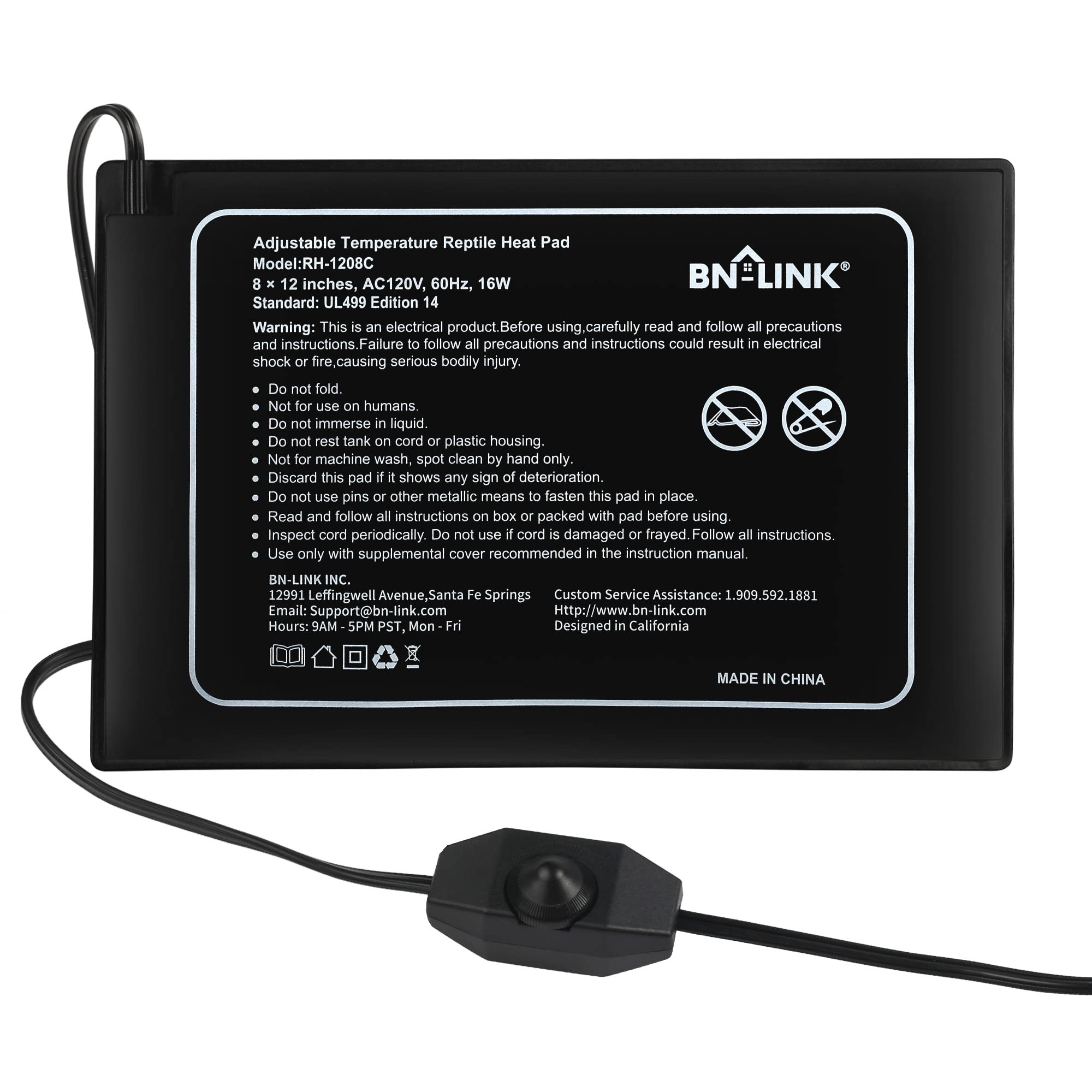BN-LINK reptile heating pad 8x12 in use provides steady terrarium warmth