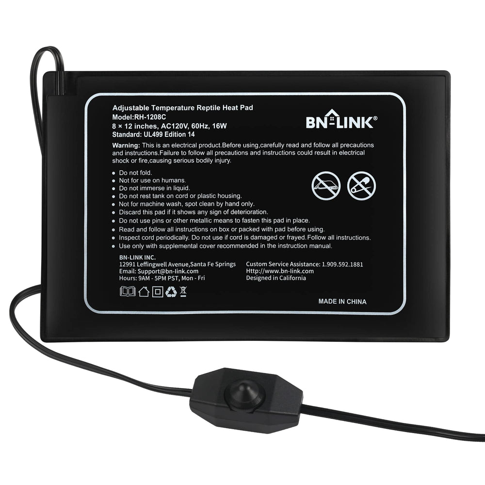 BN-LINK reptile heating pad 8x12 in use provides steady terrarium warmth